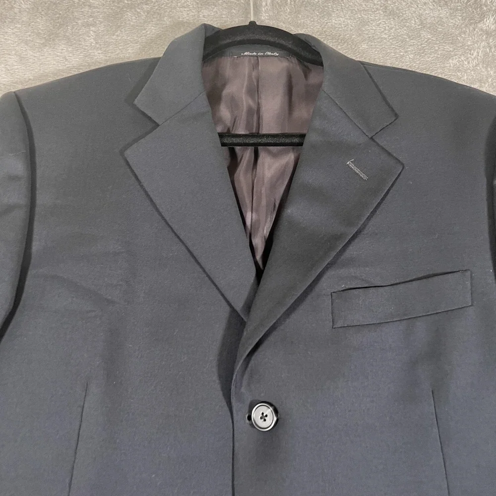 Fendi Blazer Mens 50 IT 40R Black 100% Virgin Wool‎ Made in Italy Sport Coat